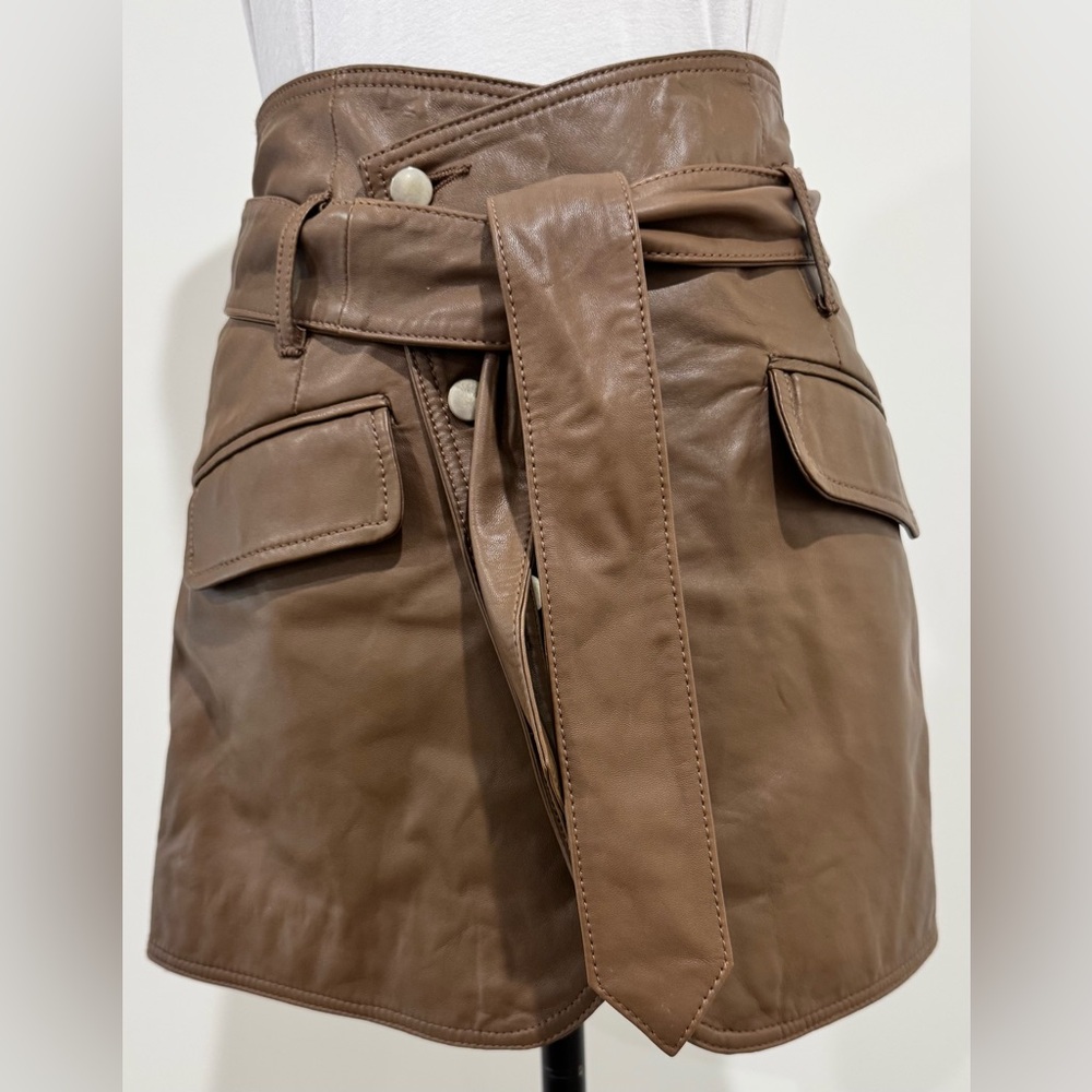 Marissa Webb Tan Leather Women Skirt